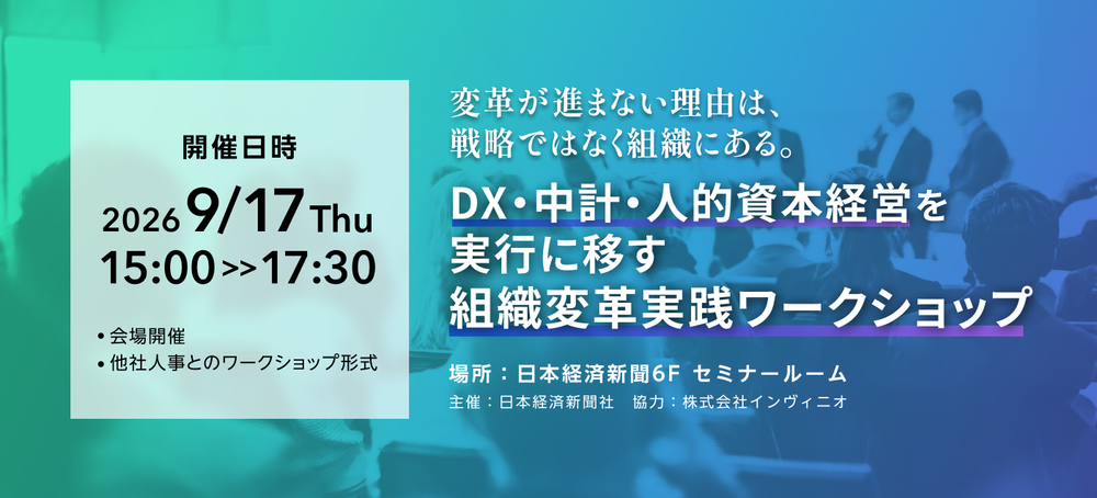 変革が進まない理由は、戦略ではなく組織にある。DX・中計・人的資本経営を実行に移す組織変革実践ワークショップ